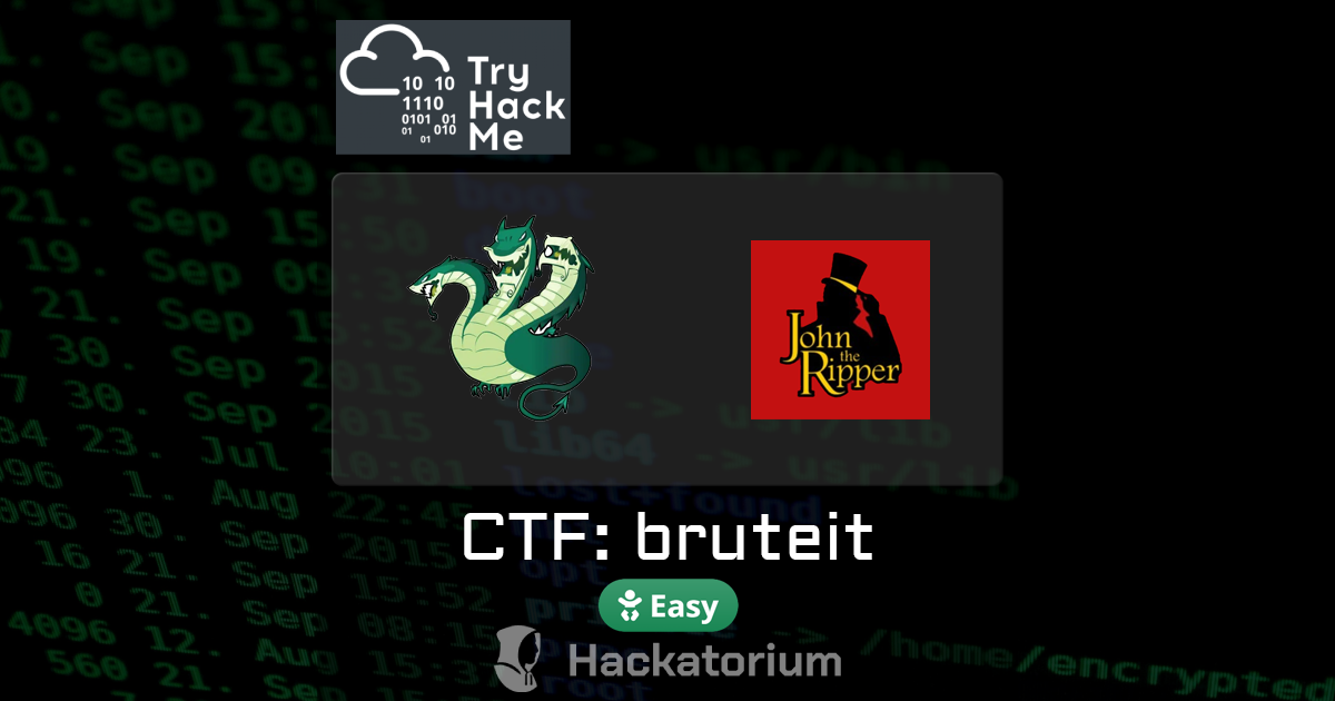 TryHackMe bruteit room
